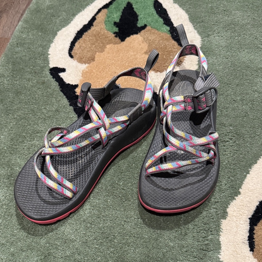 Chaco Women’s Gray Sandals with Multi-Color Straps